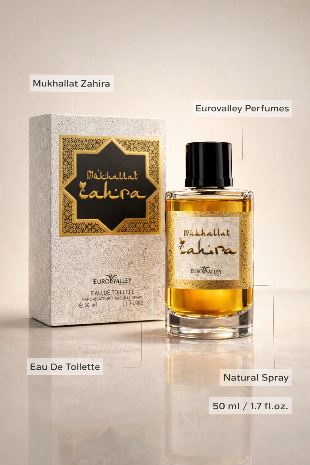 Euro Valley Mukhallat Zahira Eau de Toilette 50ml – Luxury Arabian Amber Fragrance - Image 6 - Ruby Online
