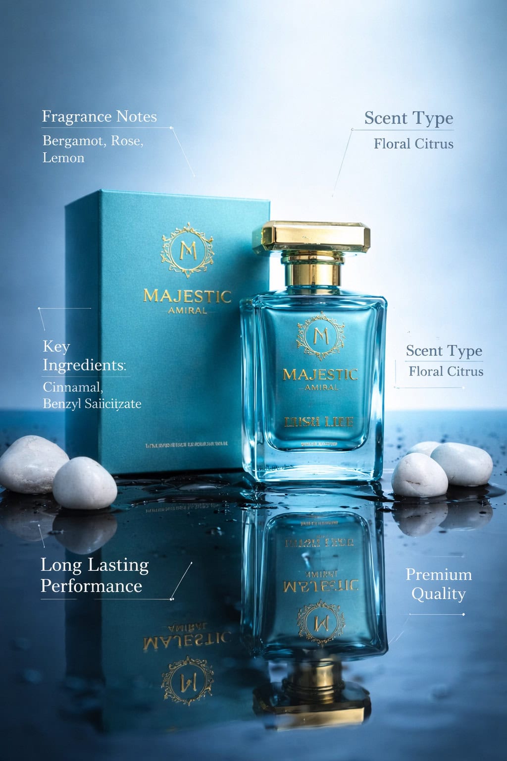 Majestic Perfumes Lush Life Eau de Parfum 50ml – Fresh Aqua Citrus Luxury Fragrance - Image 5 - Ruby Online