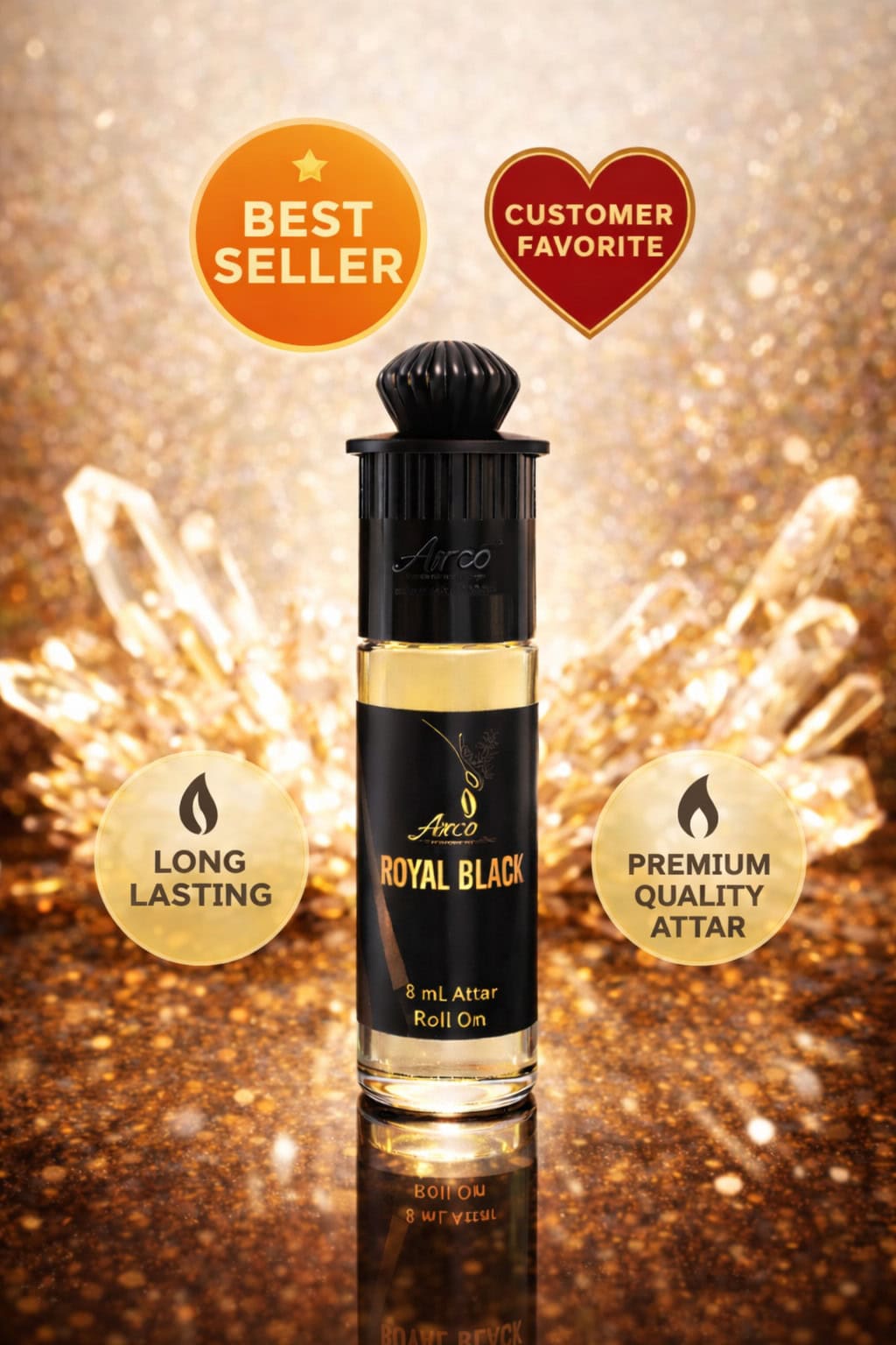 Royal Black Premium Attar Roll-On Perfume Oil 8ml – Long Lasting Alcohol Free Luxury Fragrance - Image 6 - Ruby Online