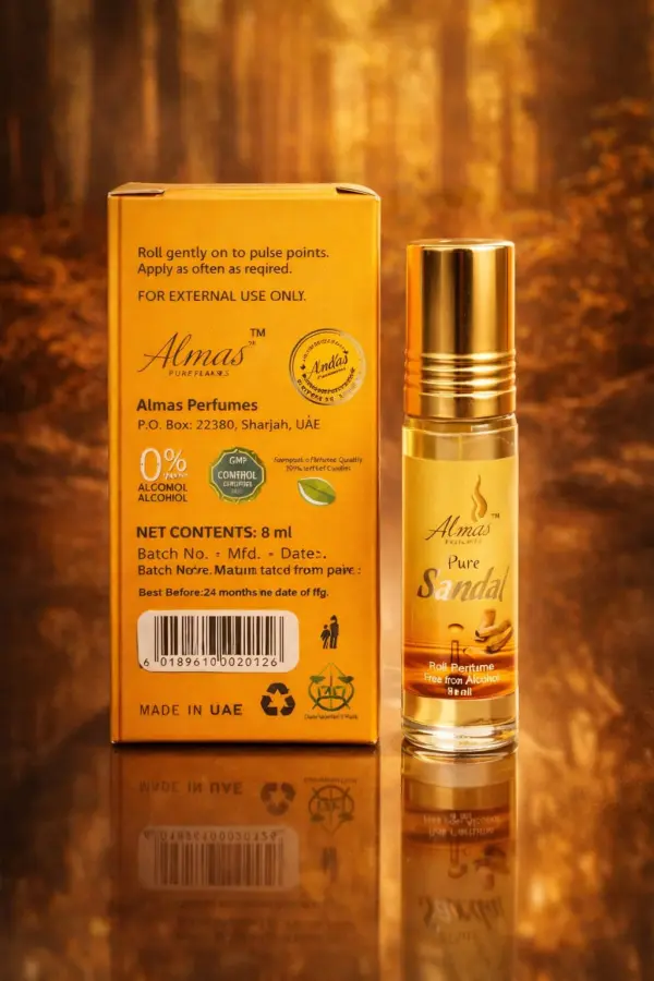 Pure Sandal Premium Attar Roll-On Perfume Oil – Alcohol Free Long Lasting Sandalwood Fragrance - Image 4 - Ruby Online