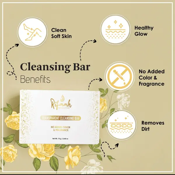 Rifaah Hajj & Umrah Travel Kit with 3-in-1 Cleanser, SPF 40+ Sunscreen & Transparent Cleansing Bar – White & Gold Halal Personal Care Set - Image 6 - Ruby Online