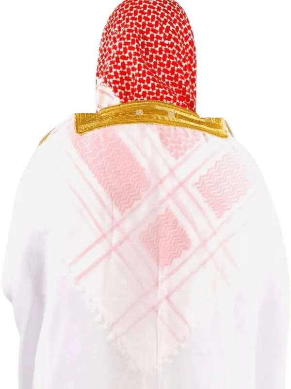 Off-White Arabic Bisht for Men with Gold Zari Border Embroidery – Premium Lightweight Open-Front Cloak - Image 2 - Ruby Online