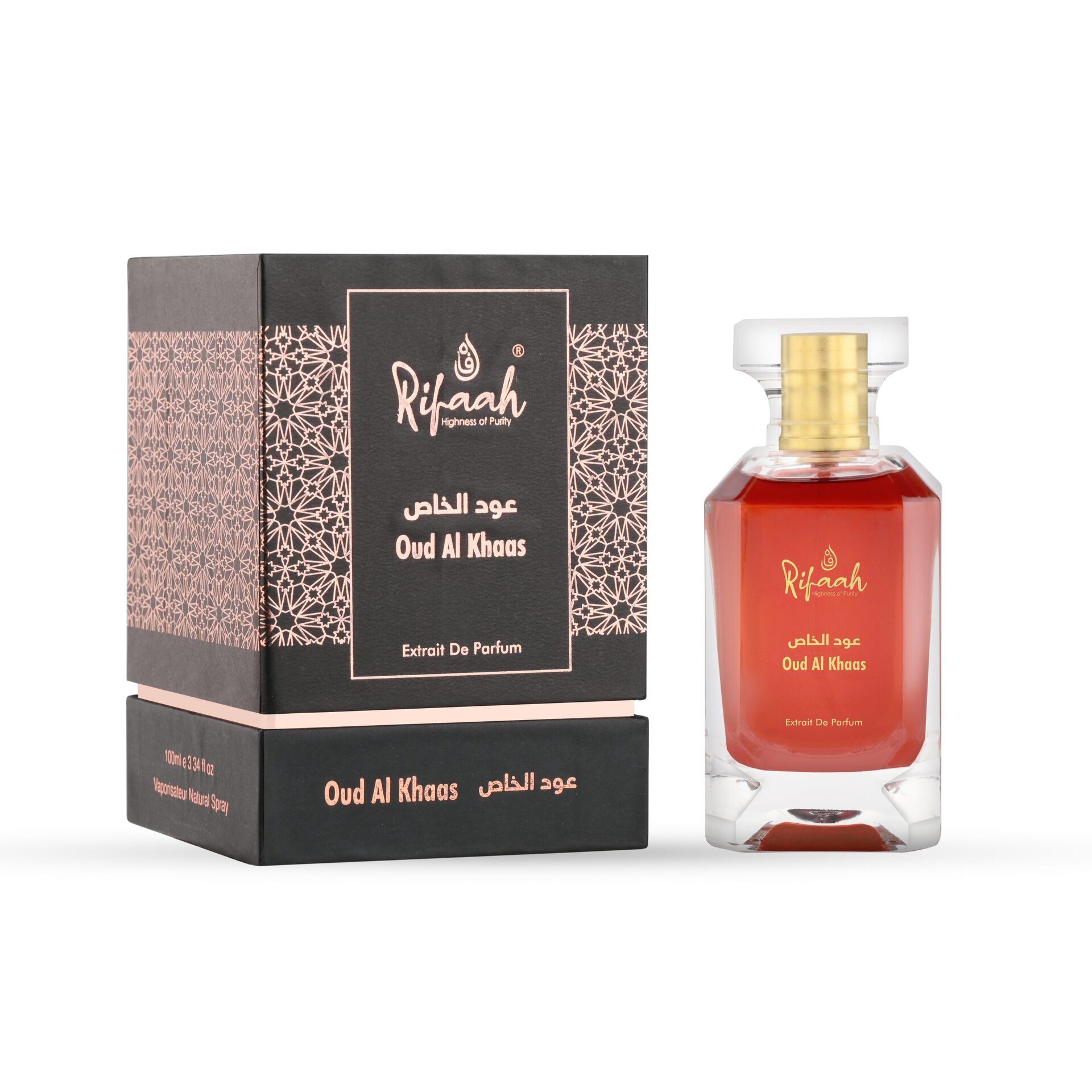 Rifaah Oud Al Khaas Extrait de Parfum 100ml – Deep Ruby Luxury Oud Perfume with Gold Signature Bottle - Image 9 - Ruby Online