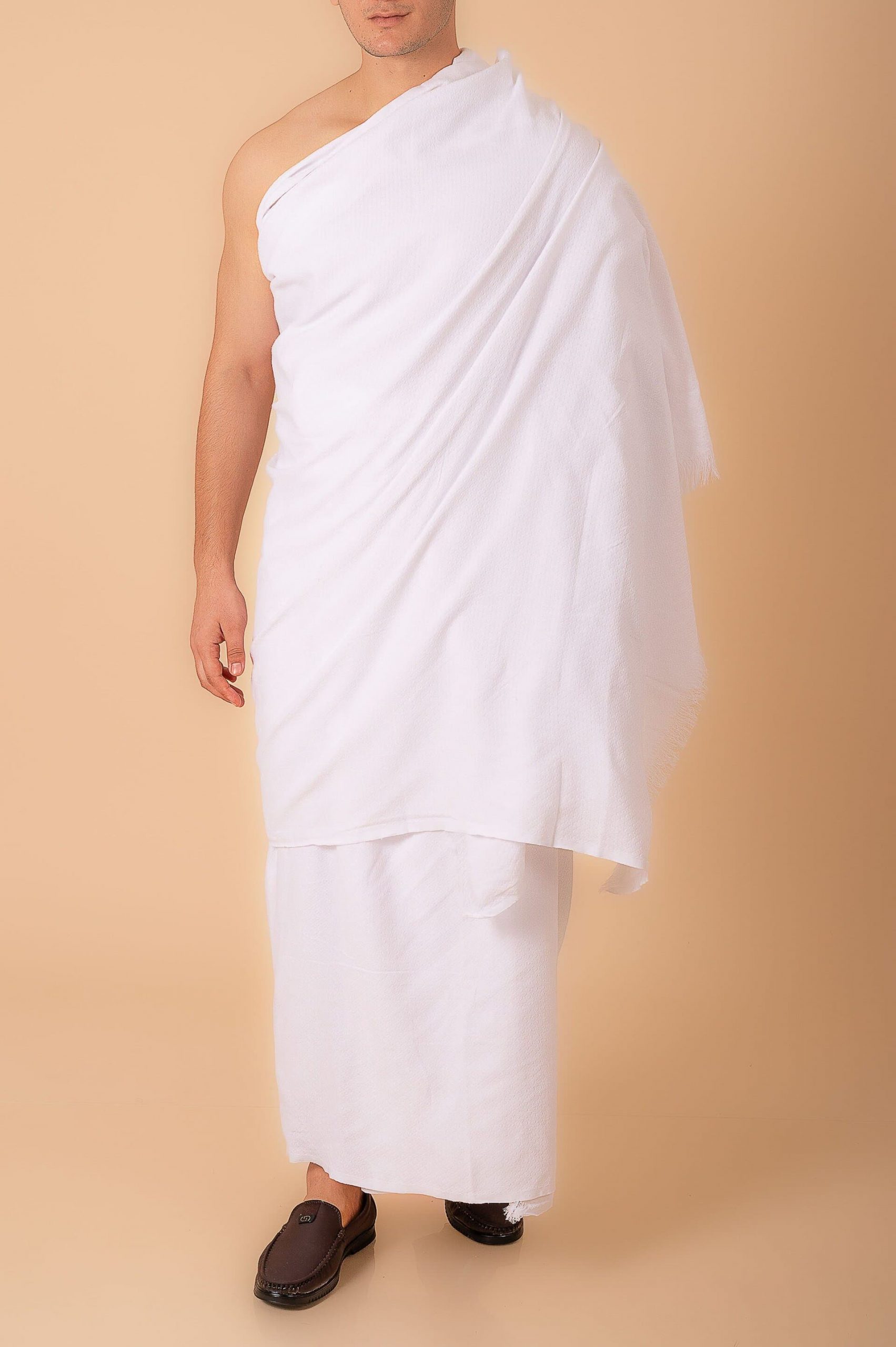 Premium Men’s Pure White 2-Piece Ihram Set for Hajj & Umrah — 46″×92″ (Free Size) — Ultra-Soft Cotton/Towel - Image 6 - Ruby Online