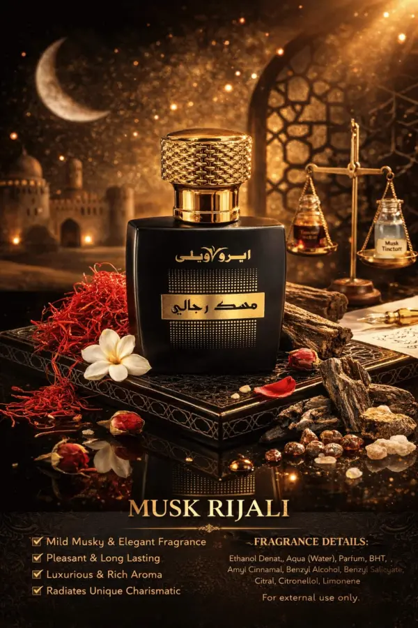 Euro Valley Musk Rijali Eau de Parfum 50ml – Premium Black & Gold Long-Lasting Musk Fragrance - Image 3 - Ruby Online